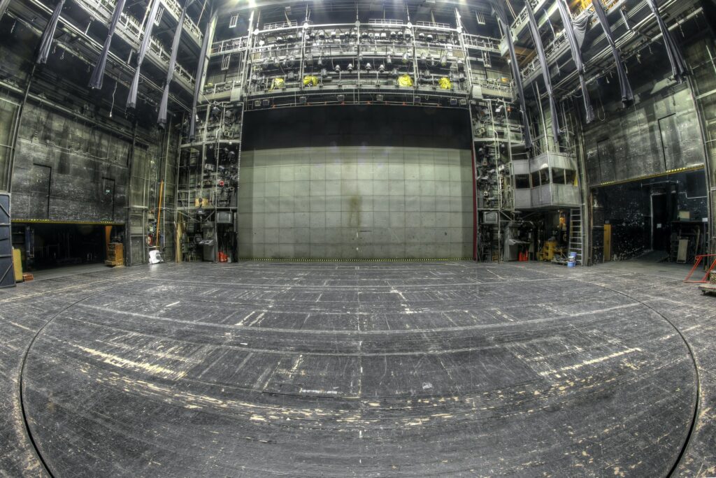 Stage in the abandoned theatre